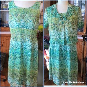 DANNY AND NICOLE SIZE 8 TWO PIECE SLEEVELESS DRESS WITH JACKET